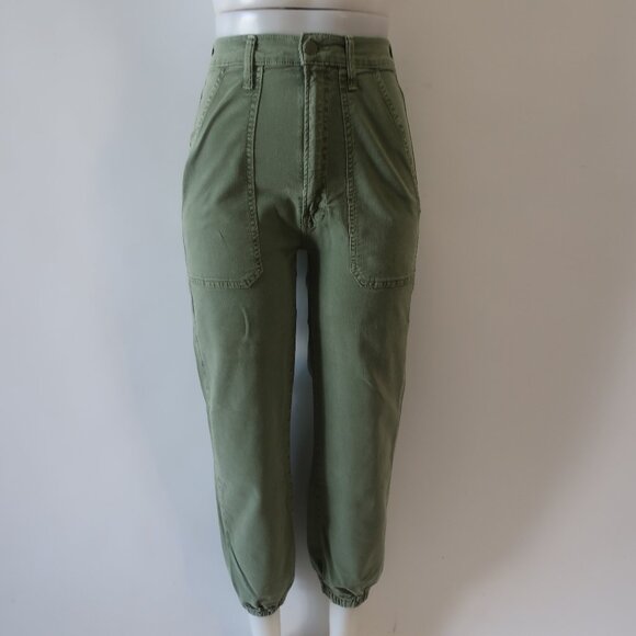 Women Mother The Wrapper Patch Springy Ankle Chalk Avocado Jeans 27 - Picture 3 of 12